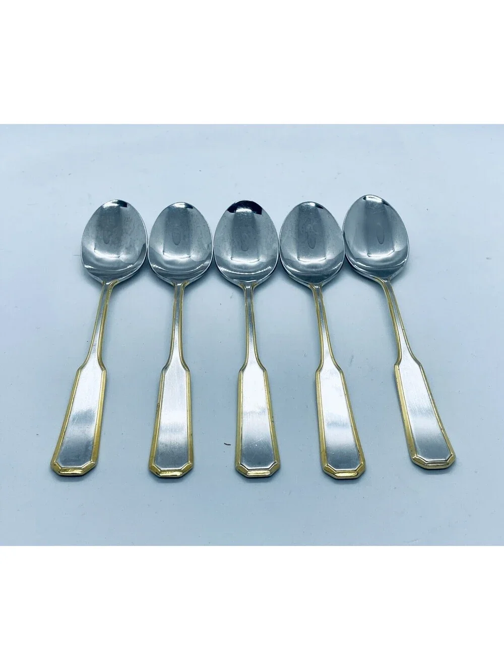 (5) Oxford Hall Stainless Japan Golden Coppelia Teaspoon Lot ~ 6.25”